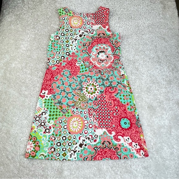 Jude Connally Beth Multicolor Shift Dress Retro Vacation Cruise Abstract Medium - Picture 3 of 8